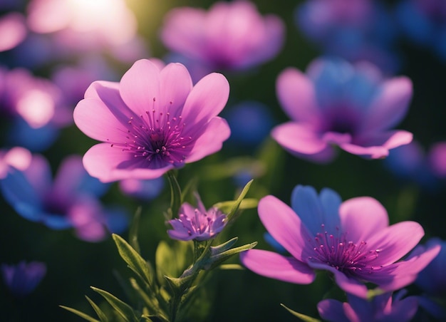 Une fleur dans la nature se rapproche de la beauté des pétales roses