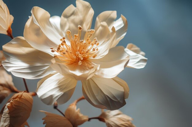 Une fleur délicate sur un fond de papier clair AR 32