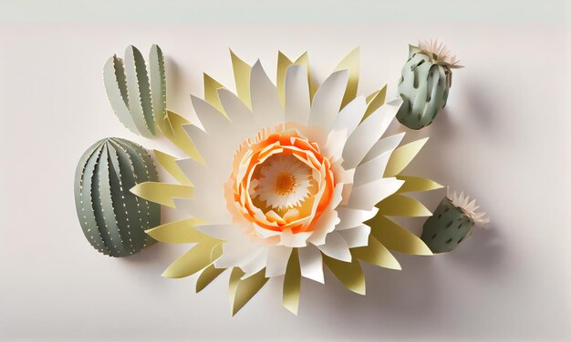 La fleur du cactus Saguaro est faite d'artisanat en papier.