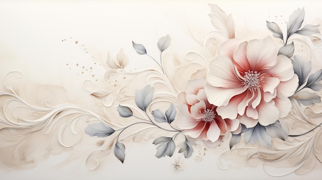 Fleur élégante avec un style aquarelle pour le fond et la carte de mariage d'invitation Image générée par AI