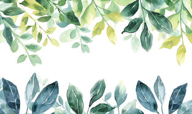 fleur feuillage plat nature aquarelle dessin de couleur plate