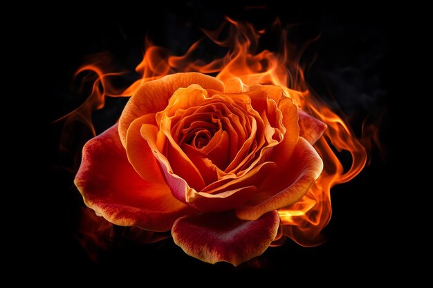 Photo la fleur flamboyante l'image d'une rose ardente