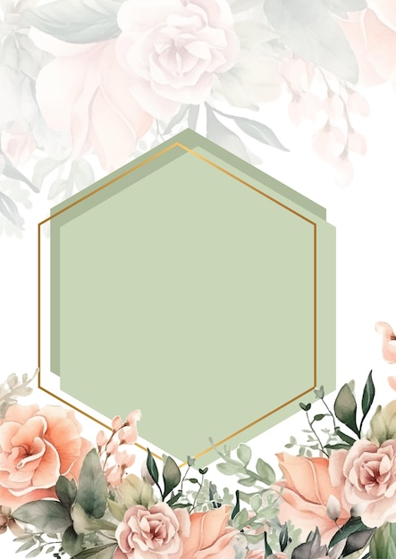 Une fleur florale colorée une invitation de mariage élégante aquarelle