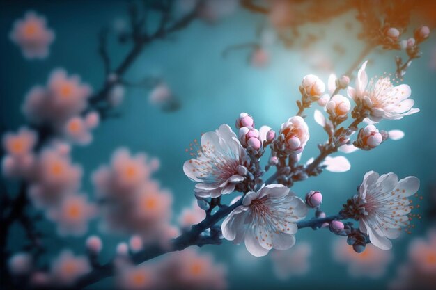 Fleur florale printemps abstrait de fleur de cerisier au printemps