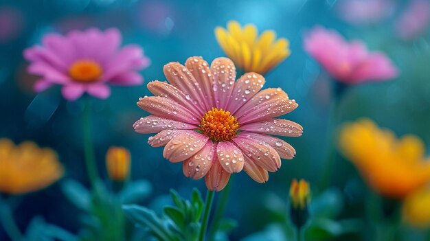 fleur avec un fond flou généré par ai