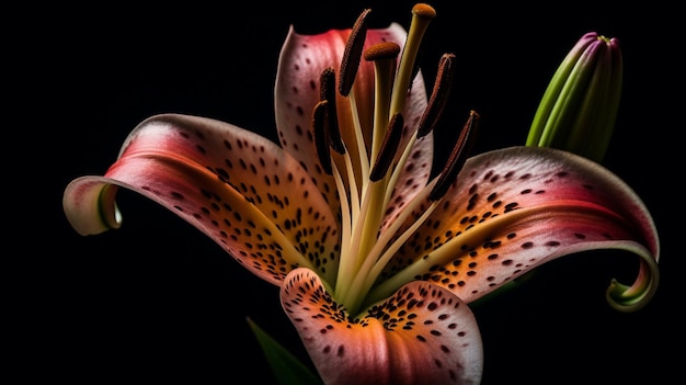 Une fleur avec un fond sombre