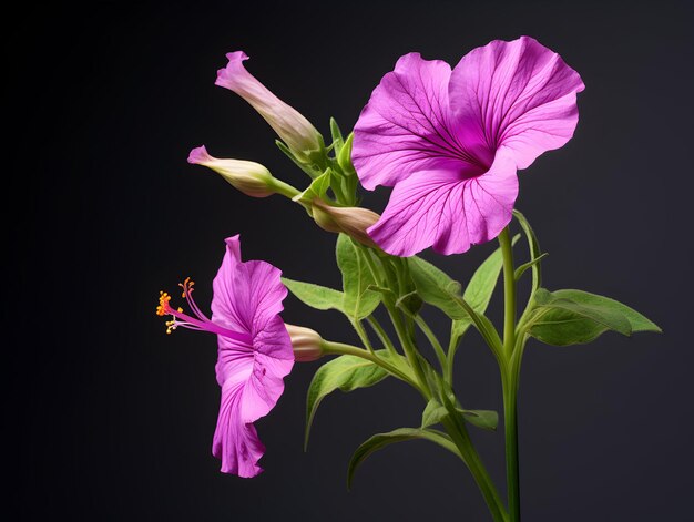 La fleur de Jalapa Mirabilis en arrière-plan en studio est une seule fleur de Mirabilis Jalapa une belle image de fleur