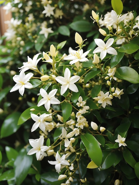 Photo fleur de jasmin étoilé dans le jardin