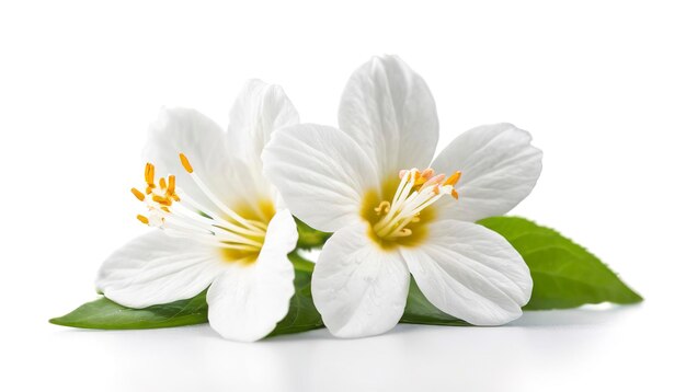 Une fleur de jasmin isolée sur un fond blanc