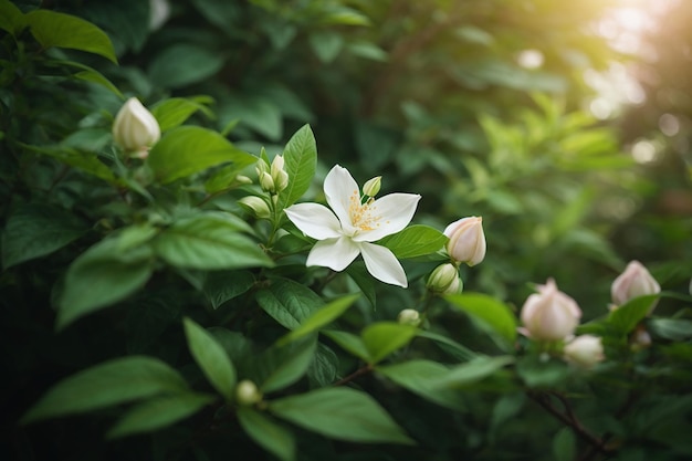 Fleur de jasmin sur verdure