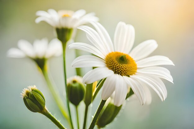 Une fleur jaune avec un centre vert.