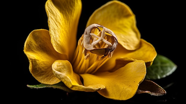 Une fleur jaune avec une étoile dessus