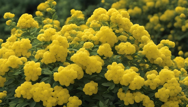 Photo une fleur jaune avec des fleurs jaunes dessus