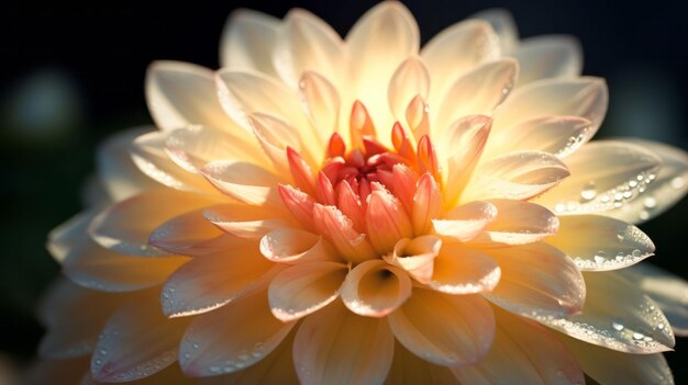 Une fleur jaune vibrante avec des gouttes de rosée scintillantes sur ses pétales.