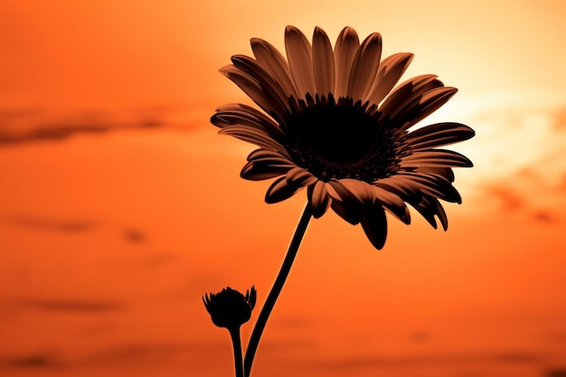 une fleur avec une longue tige