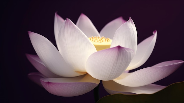 Une fleur de lotus avec un centre jaune