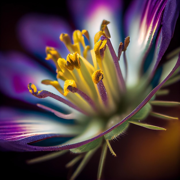 Fleur de lotus colorée qui fleurit dans la nuit