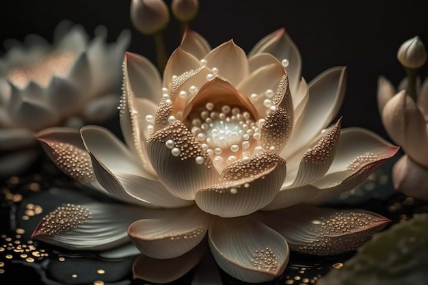 Une fleur de Lotus à couper le souffle capturée en détail grâce à une vue rapprochée