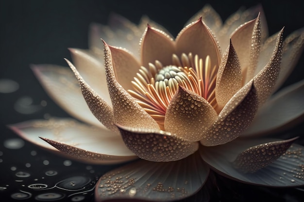 Une fleur de Lotus à couper le souffle capturée en détail grâce à une vue rapprochée