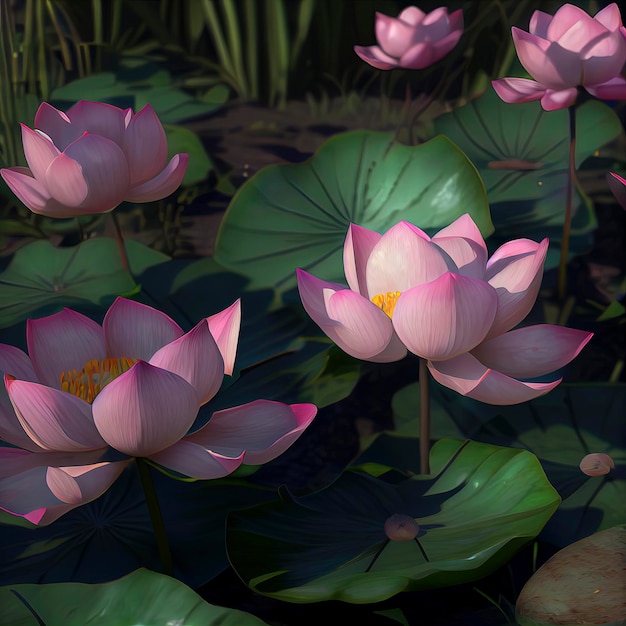 Fleur de lotus dans un étang