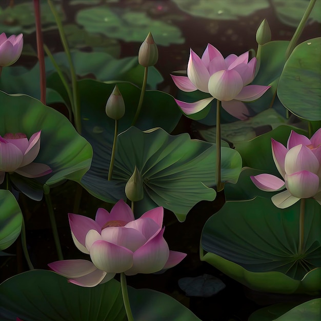 Fleur de lotus dans un étang