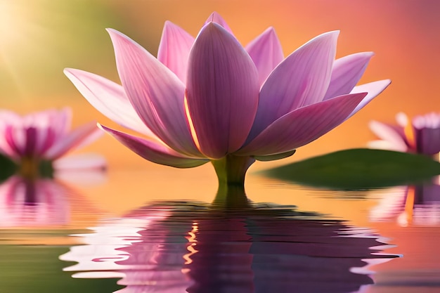 fleur de lotus devant un fond coloré