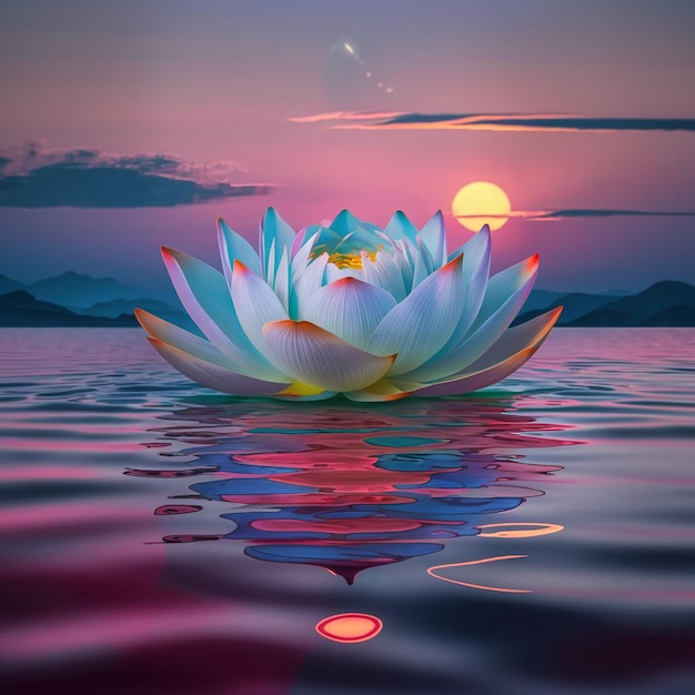 Une fleur de lotus sur l'eau