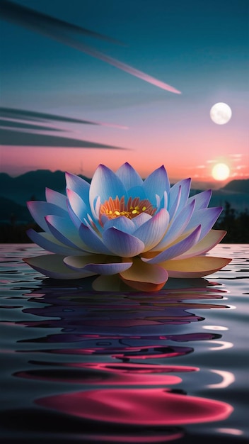 Une fleur de lotus sur l'eau