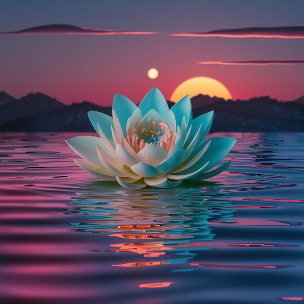 Une fleur de lotus sur l'eau