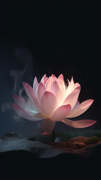 Photo une fleur de lotus avec un fond sombre