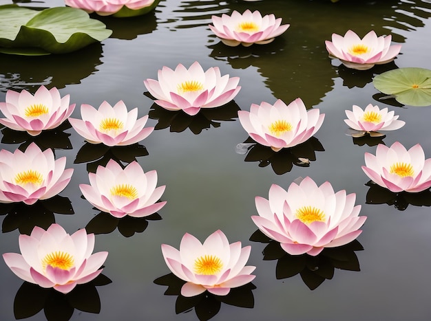 Fleur de lotus ou nénuphar flottant sur l'eau