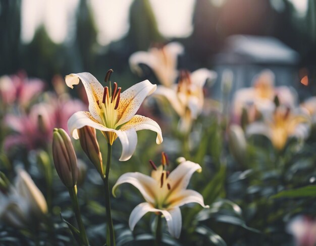 Photo une fleur de lys blanc