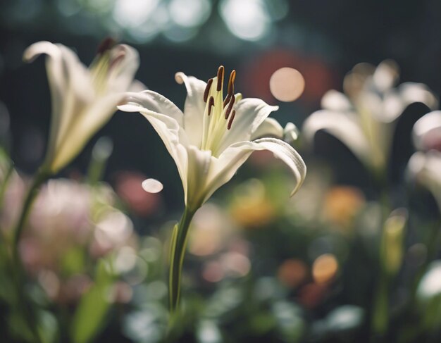 Photo une fleur de lys blanc