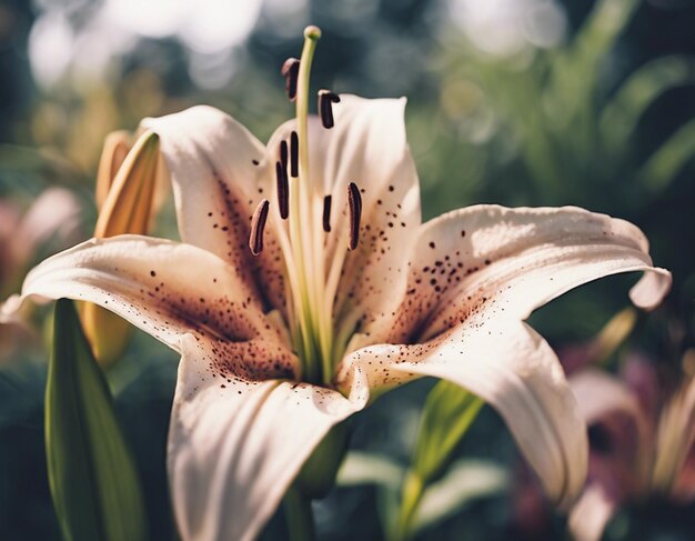 Photo une fleur de lys blanc