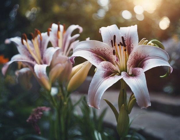 Photo une fleur de lys blanc