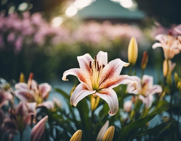 Photo une fleur de lys blanc