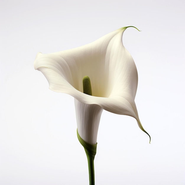 Une fleur de lys calla sur fond blanc