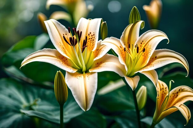 Photo une fleur de lys fleurit dans un étang réaliste