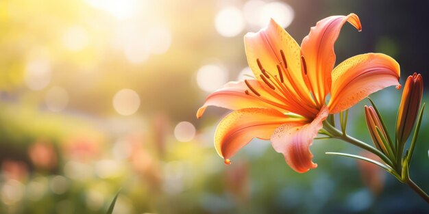 Fleur de lys vibrante dans une mise au point macro détaillée