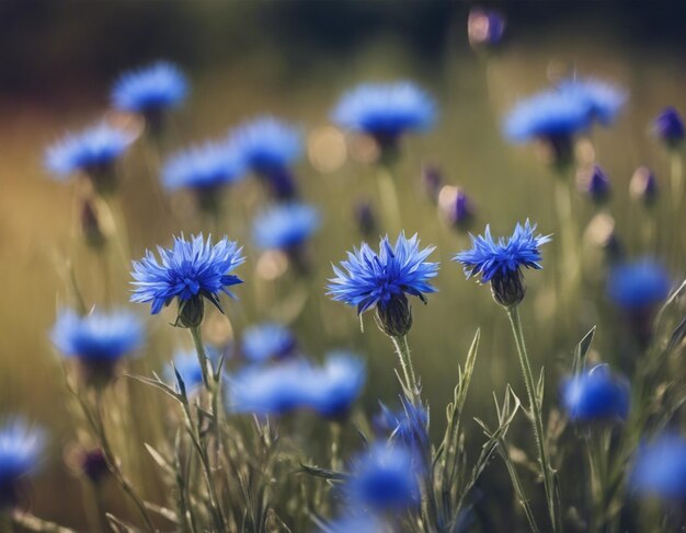 Photo une fleur de maïs bleue