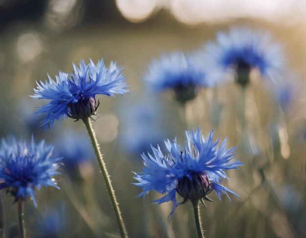 Photo une fleur de maïs bleue