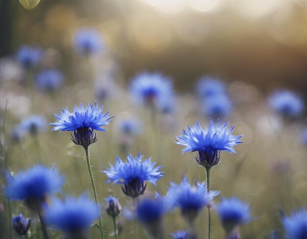 Photo une fleur de maïs bleue