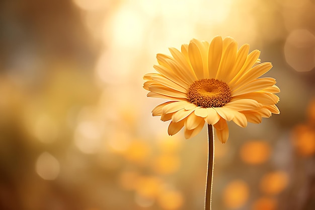 La fleur de marguerite jaune générée par la douce lumière du soleil d'été