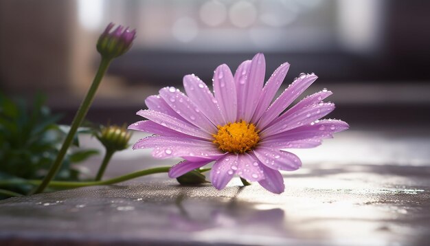 Photo fleur de marguerite violette fraîche dans un jardin formel beauté dans la nature générée par l'intelligence artificielle