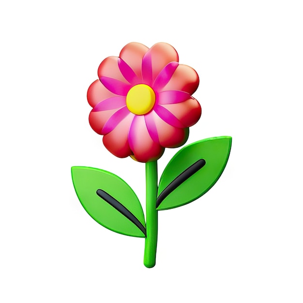 Fleur minimaliste en 3D