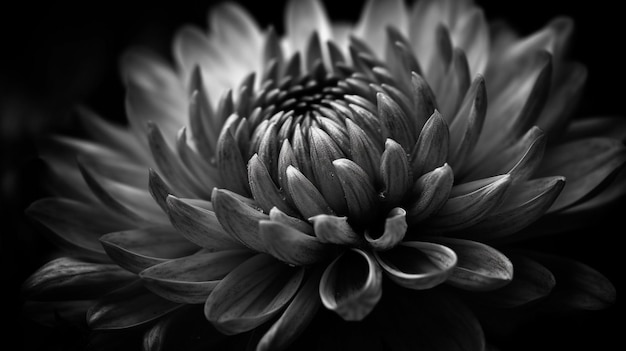 Une fleur en noir et blanc