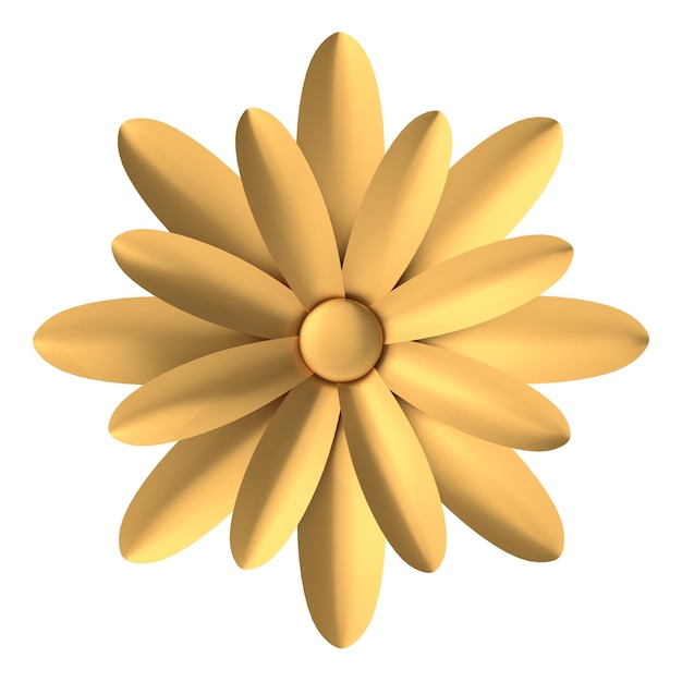 Fleur d'or Illustration 3D fleur 3D