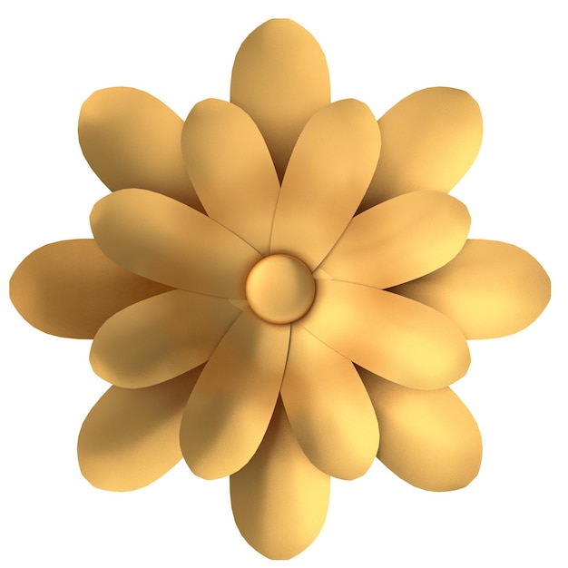 Fleur d'or Illustration 3D fleur 3D