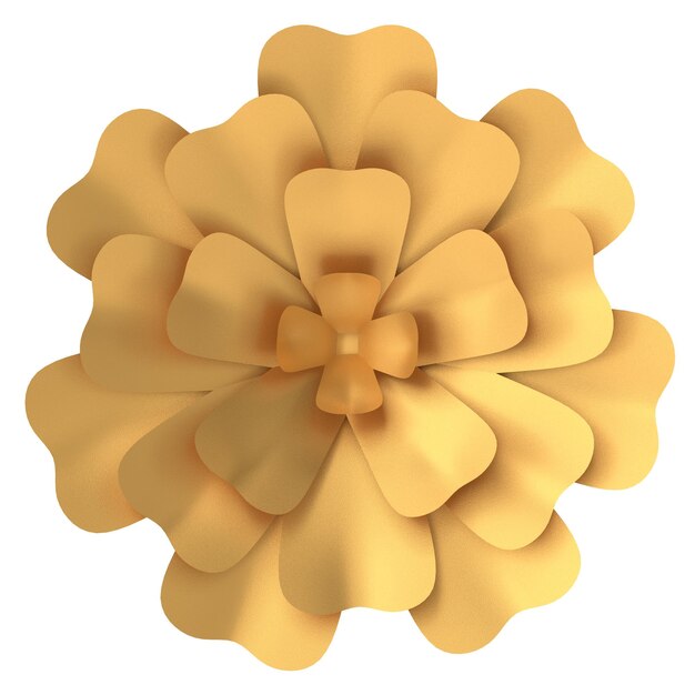 Fleur d'or Illustration 3D fleur 3D