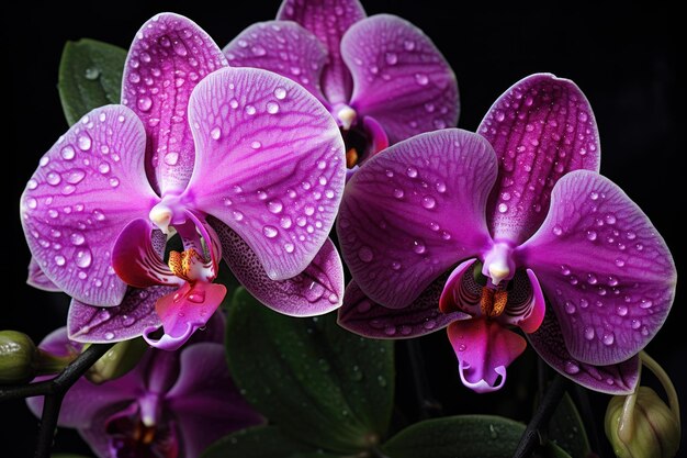 La fleur d'orchidée rose génère Ai